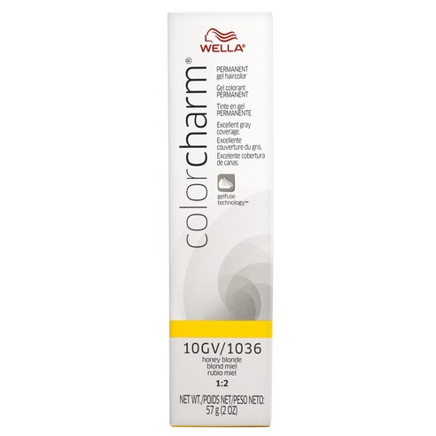 Wella 컬러 참 퍼머넌트 헤어 젤 헤어컬러 57g, 10GV 1036 Honey Blonde, 1개