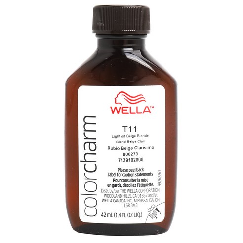 Wella 컬러 참 퍼머넌트 리퀴드 헤어 토너 42ml, T11 Lightest Beige Blonde, 1개