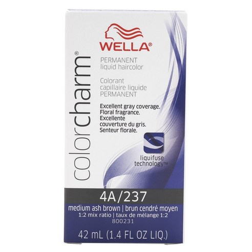 웰라 컬러참 퍼머넌트 리퀴드 헤어컬러 42ml, Medium Ash Brown, 1개