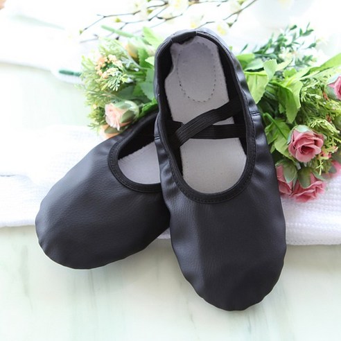주니어/성인용 발레랑 심플가죽 발레슈즈(블랙), 블랙, 240