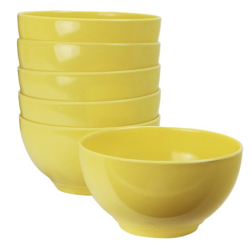 Calypso Basics 멜라민 볼 공기, Lemon, 6개