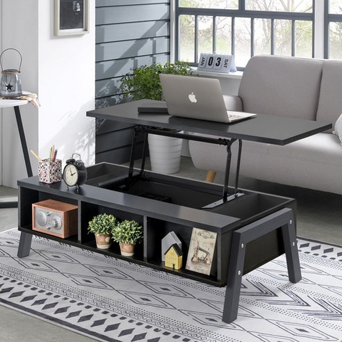 스페이스 김종국 테이블 리프트 업 기능성 거실 미우새 소파 테이블 1200, 스페이스 리프트 테이블 1200/블랙