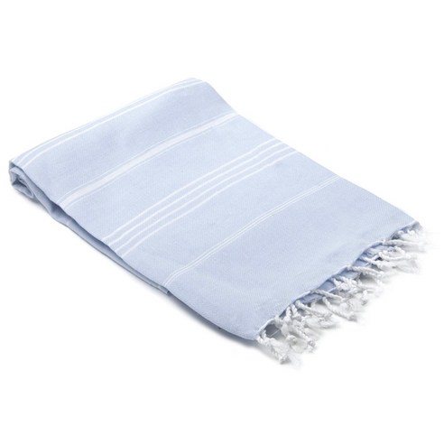 올리브앤린넨 보드룸 터키쉬 핸드 키친 타월 주방수건 102 x 61 x 0.26cm, Pale Blue, 1개