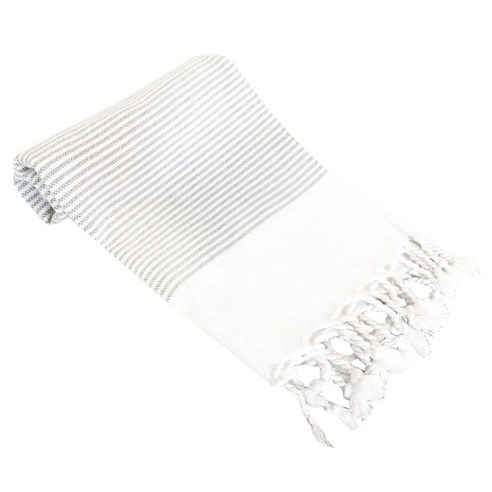 올리브앤린넨 미니 스트라이프 디디마 터키쉬 핸드 키친 타월 주방수건 82 x 41 x 0.26cm, Light Gray, 1개