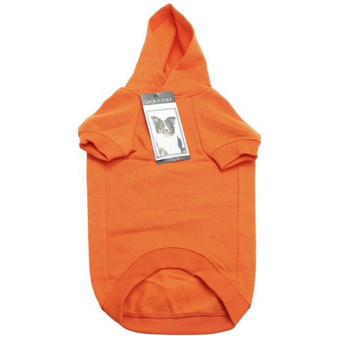 잭앤조이 베이직 애견 후드티, Vibrant Orange, 1개