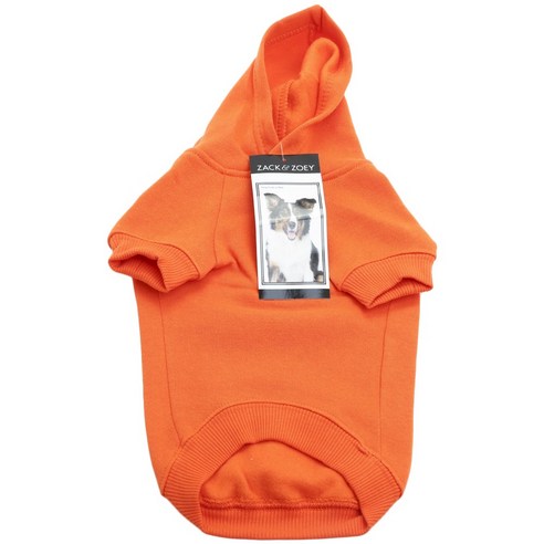 잭앤조이 베이직 애견 후드티, Vibrant Orange
