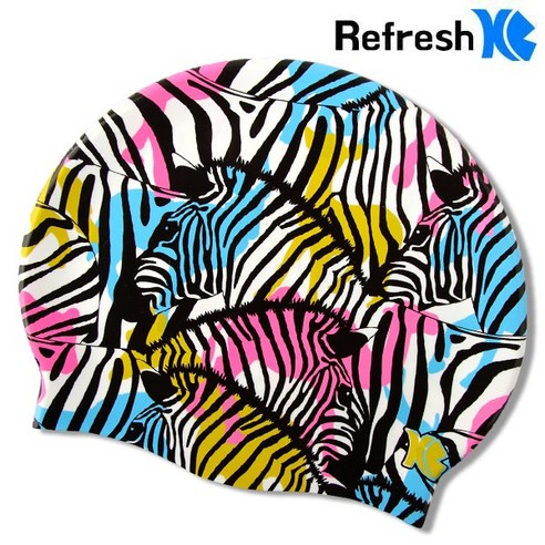 XBL-8230 COLORFUL ZEBRA-WHT 실리콘 수모 수영모 JP 상품리뷰