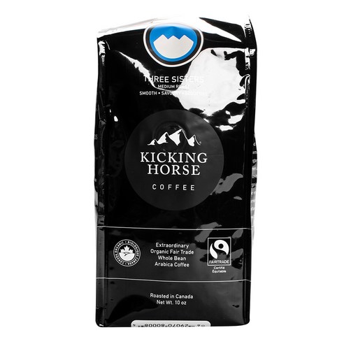 Kicking Horse 쓰리 시스터스 미디엄 로스트 아라비카 커피, 홀빈(분쇄안함), 284g