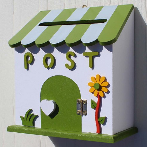 마프 예쁜 벽걸이 우체통 편지함 우편함, W2191W화이트 뉴철망 자물쇠우체통, 1개