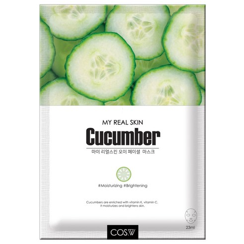 코스더블유 마이리얼스킨 마스크팩 오이 30매, 6개
