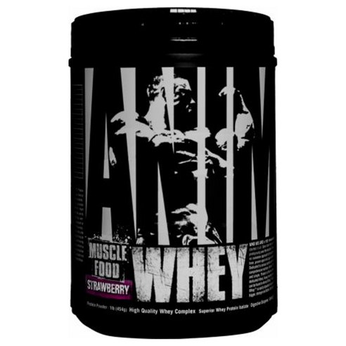 Universal Nutrition 애니멀 머슬 푸드 웨이 프로틴, 스트로베리(Strawberry), 454g