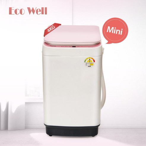 에코웰 크리스탈신형 전자동 미니세탁기 XQB45-3566 4kg, XQB45-3566(핑크)