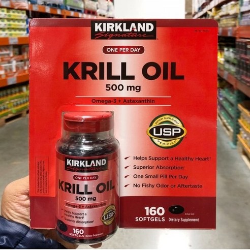 Kirkland Signature 미국직배송 커크랜드 남극 크릴오일 500mg 인지질 200mg 160소프트젤 정품, 160정, 2개 크린웨이 Kirkland Signature 미국직배송 커크랜드 남극 크릴오일 500mg 인지질 200mg 160소프트젤 정품, 160정, 2개 크린웨이