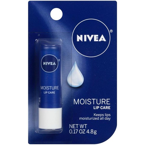 Nivea 모이스처 립 케어 4.8g, 무향, 1개