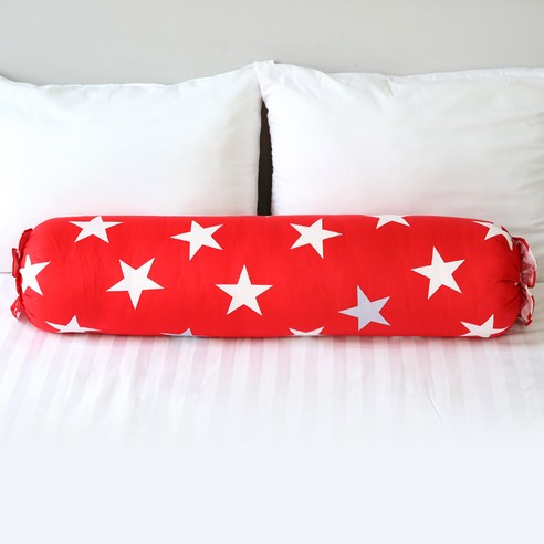 이솔홈 스타 면 100% 롱쿠션 바디필로우 커버, 스타 커버 01_레드