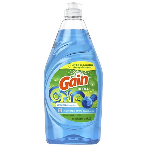 Gain 울트라 액상 주방세제 표백제 허니 베리 훌라, 638ml, 1개