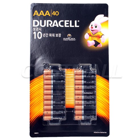 듀라셀 알카라인 건전지 AAA, 40개입, 1개