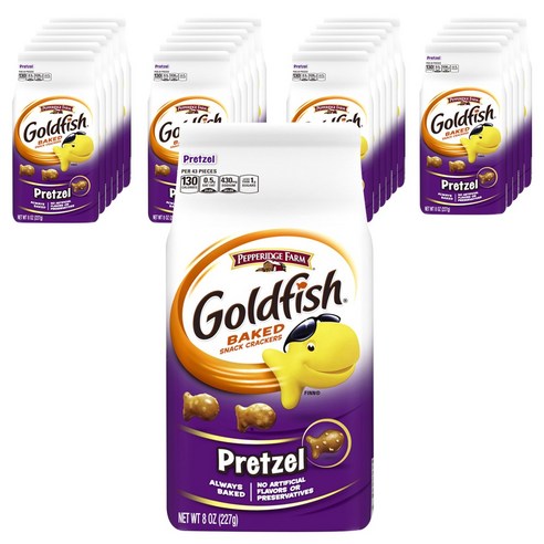 페퍼리지팜 골드피시 베이크드 스낵 크래커, 24개입, 프레첼(Pretzel)