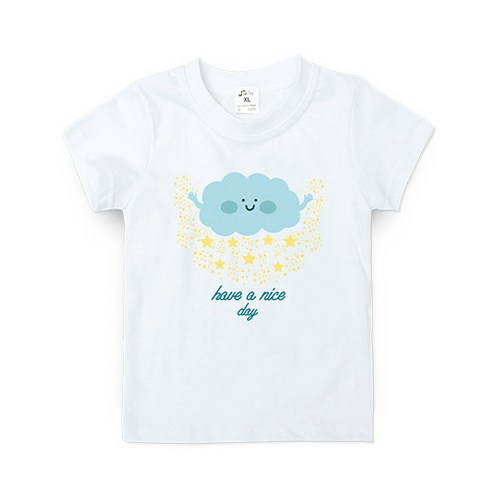 쥬스토리 가족티 반팔 구름별