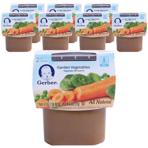 거버 어린이 과일퓨레 226g, 가든 베지터블(Garden Vegetables), 8개
