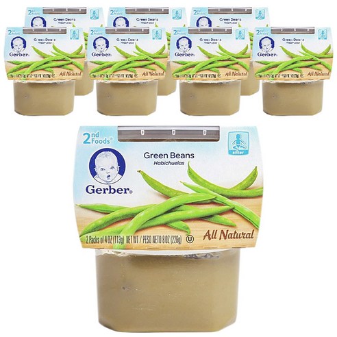 거버 어린이 액상 미음 226g, 그린 빈(Green Beans), 8개입