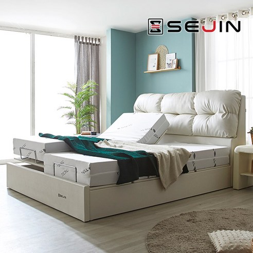 세진침대 위니 쿠션형 모션베드 전동침대, 4-3.위니 쿠션형 모션베드+하이브리드메모리폼200T_펄크림화이트