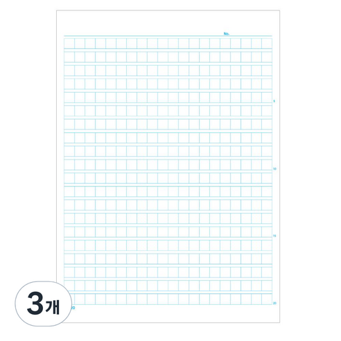 라벨포스 400자 원고지 노트 100매, 3개, 블루