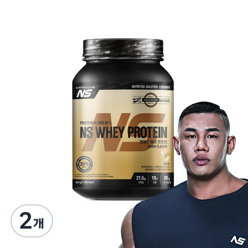 NS 웨이 프로틴 곡물맛 헬스보충제 단백질보충제, 2개, 450g
