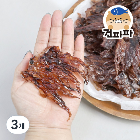 [건파파] 더 맛있는 납작 숏다리 오다리 오징어다리 오징어간식, 3개, 250g
