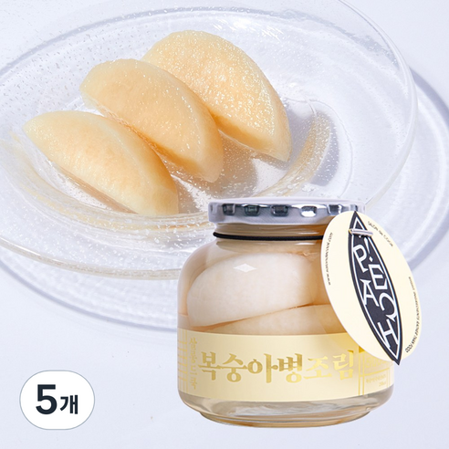 살롱드쿡 국내산 백도 복숭아 병조림, 5개, 500g