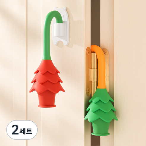 모노딜 아이손보호 사고예방 문닫힘방지고리, 2세트, 그린,레드