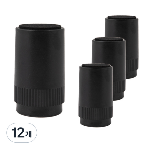 리빙아이 가구 다리 높이조절발 받침대, 12개, 블랙 대 100mm