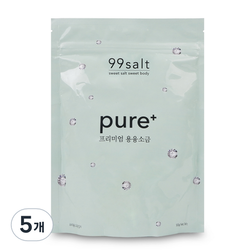 [구구솔트] 미세플라스틱 걱정없는 천연 용융소금 조리용, 500g, 5개