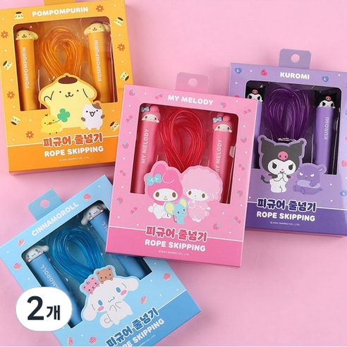 산리오 캐릭터즈 피규어 줄넘기, 핑크, 2개