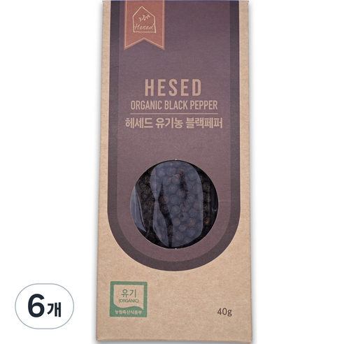 헤세드 캄보디아 유기농 흑후추 리필, 40g, 6개