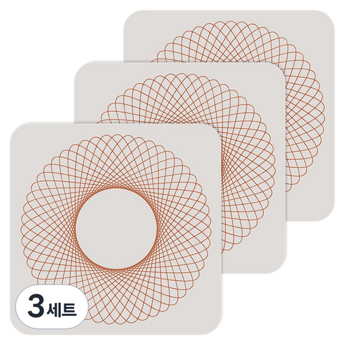 인덕션보호매트 스크래치 커버 패드 사각 실리콘 인덕션 받침 20cm, 3세트, 아이보리