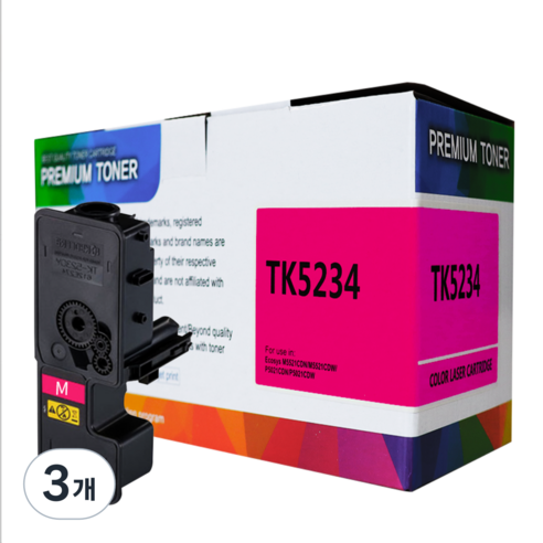 디디토너 교세라 TK-5234 호환 토너, 빨강, 3개