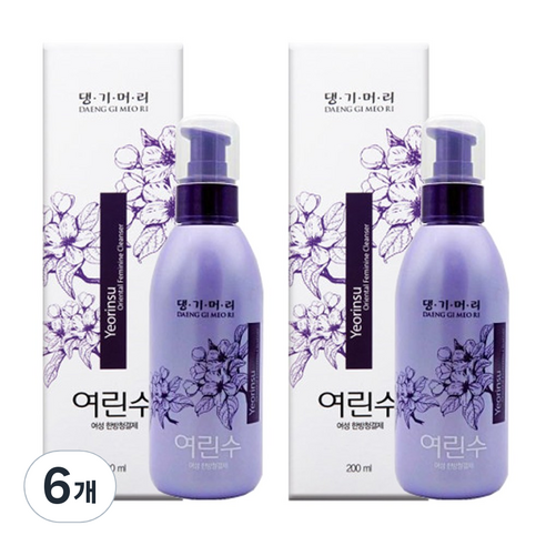 [댕기머리] 여린수 여성청결제 여성세정제, 6개, 200ml