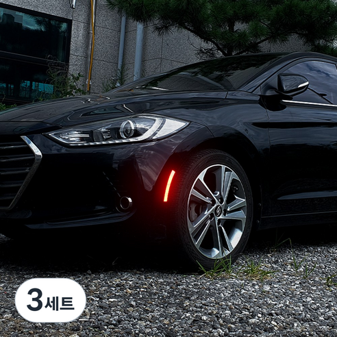 [오카] 전차종 휀다 포인트 리플렉터 반사 스티커 차량 안전 용품, 3세트, 레드2P