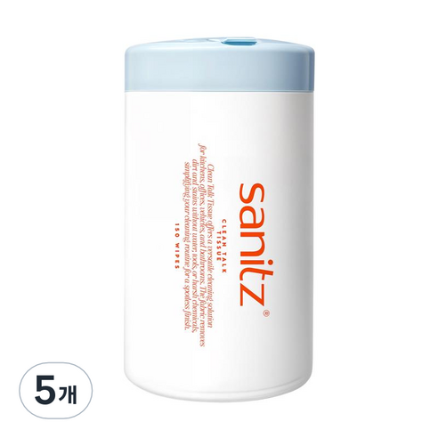 [새니츠] 클린톡 세정티슈 휴대용물티슈 청소물티슈 비데티슈, 5개, 650g, 150매