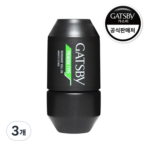 갸스비 프리미엄 타입 데오도란트 롤 온 아쿠아틱 시트러스, 60ml, 3개