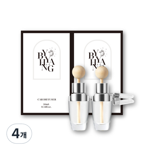16ml 바이향 차량용 송풍구 디퓨저, 딥블랙체리, 4개