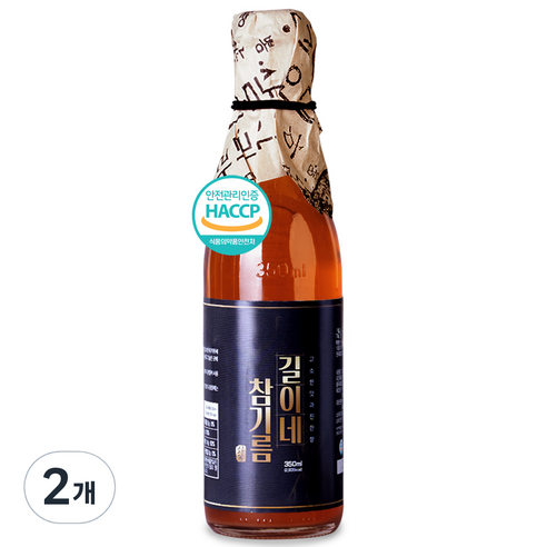 시장쏙 고소한 길이네 참기름, 2개, 350ml