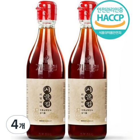 시장쏙 시골집 외할머니 참기름, 350ml, 4개