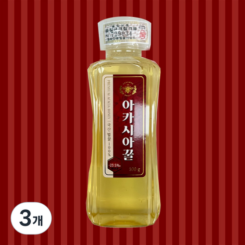 천연 아카시아 꿀, 300g, 3개