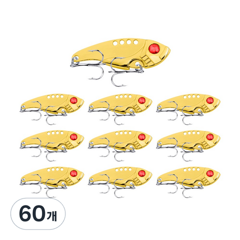행운을파는낚시 미니 메탈바이브, 골드, 60개, 11g