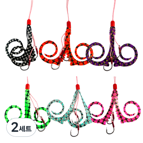 참돔 타이라바 드래곤 스커트 참돔낚시채비 바늘 6종세트, B-1번(G13-G14-G15-G16-G17-G18), 2세트, 10g