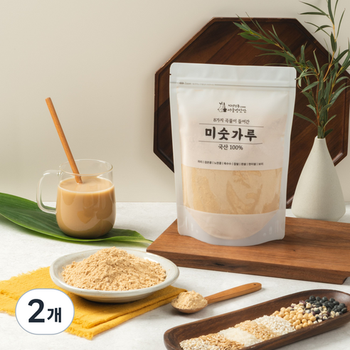 2대째 서울방앗간 국산 엄선된 8곡 미숫가루 선식 아침식사 대용, 2개, 500g