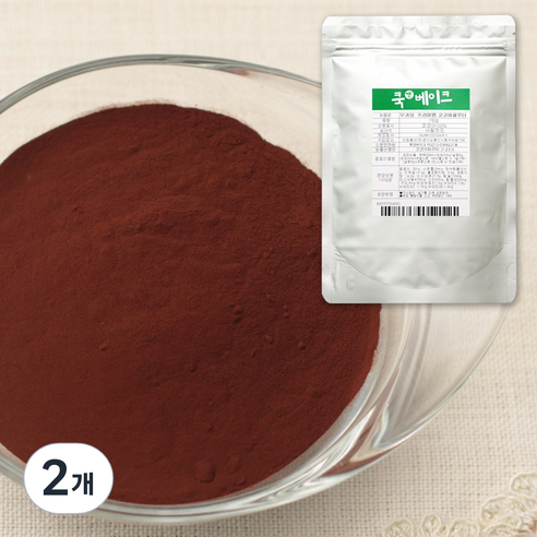 쓴맛이 덜한 부드러운 무가당 프리미엄 코코아가루, 300g, 1개입, 2개