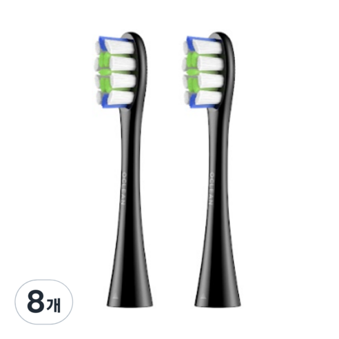 오클린 Oclean 전동칫솔모 리필모 호환모 2pcs & 6pcs, 8개, 블랙, 프로페셔널 클린